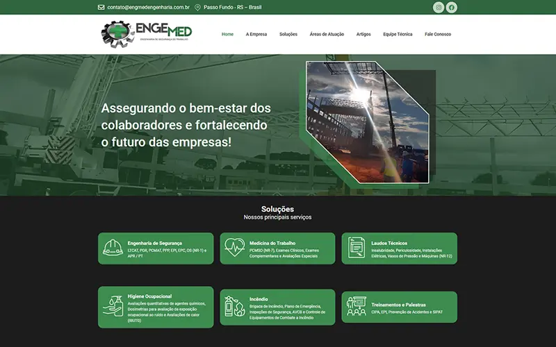 Captura de tela do projeto Engemed